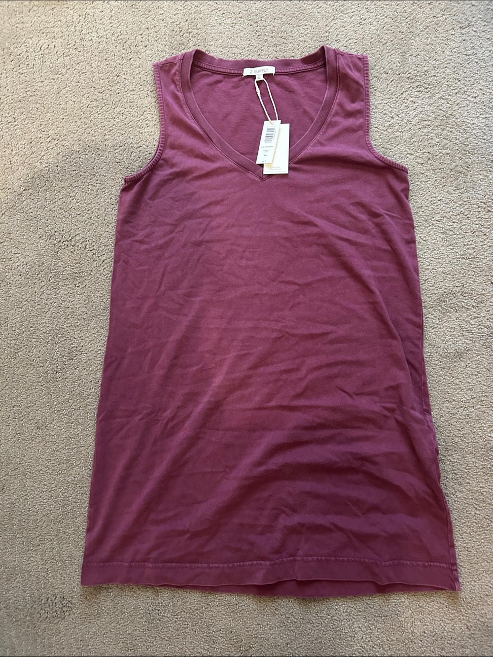Z Supply Burgundy V-Neck Sloane Mini Dress NWT